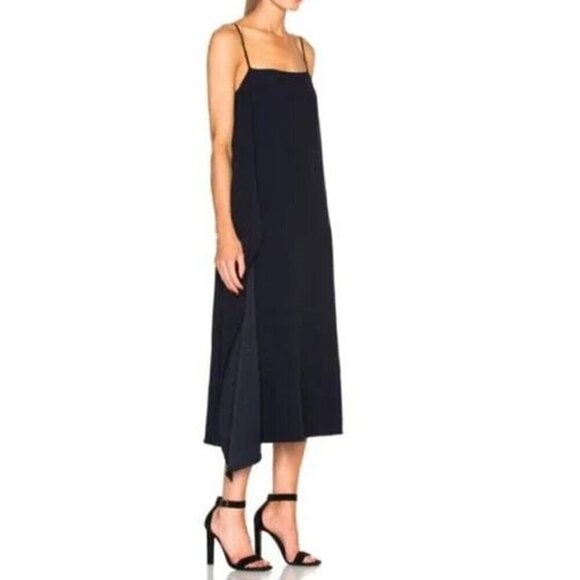 Helmut Lang Navy Side Drape Midi Tank Dress - XS - Picture 2 of 12